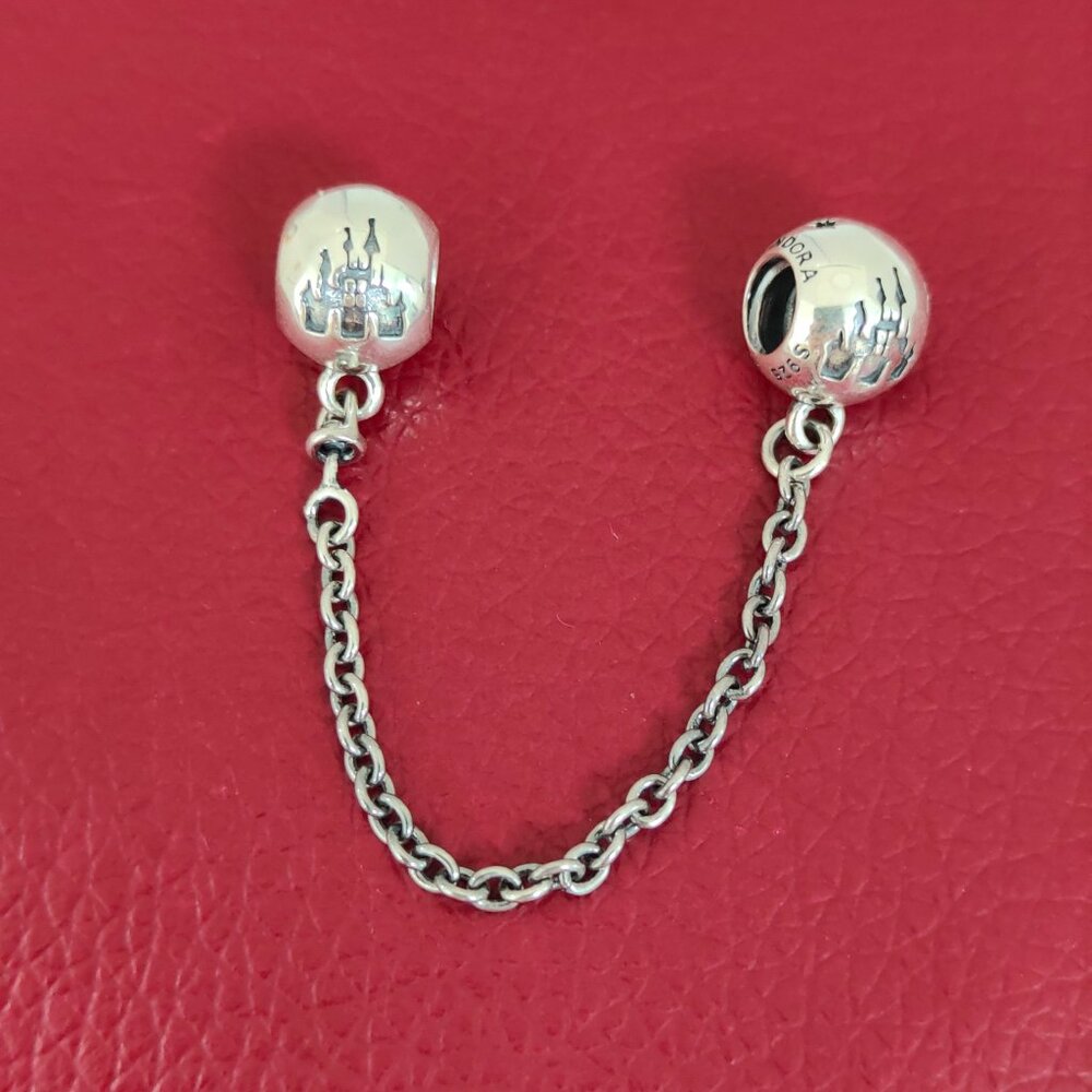 Pandora Disney Parks Castle Silver Safety Chain - Picture 3 of 5